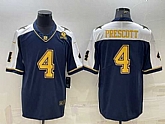 Men's Dallas Cowboys #4 Dak Prescott Navy Gold Edition With 1960 Patch Limited Stitched Football Jersey,baseball caps,new era cap wholesale,wholesale hats